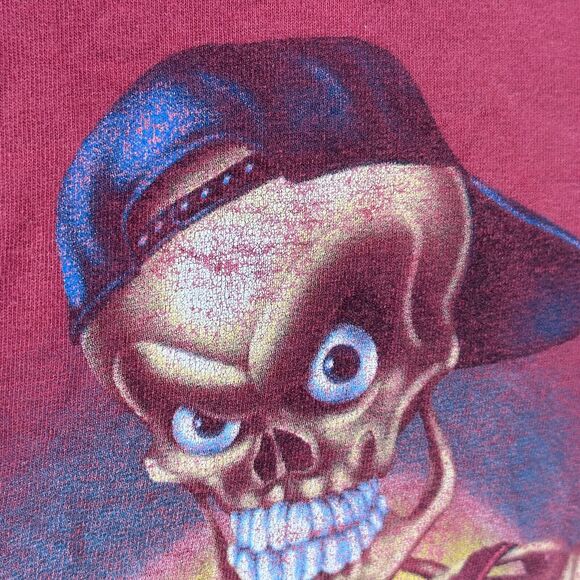 Vintage Lifting Workout 0% Body Fat Skeleton T-Shirt Men’s Large Pink Y2K Tee - Picture 10 of 11